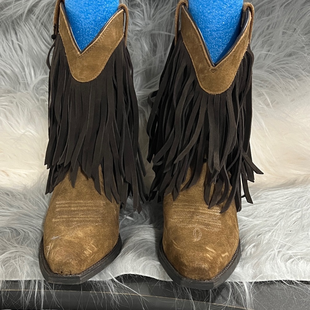 Ariat Brown and Black Fringe Western Boots